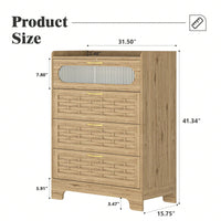 Modern 4 Drawer Wood Dresser for Bedroom and Nursery - Spacious Storage Organizer for Living Room and Kids Room