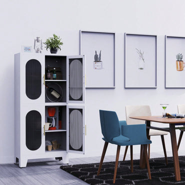 Metal Storage Cabinet, Bathroom Storage Cabinet With Doors And Shelves, Office Storage Cabinet With Lock, Black Garage Cabinets