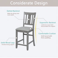 Set Of 4, Counter Height Chairs With Padded Seats For Dining Room
