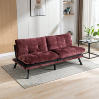 Compact Convertible Sofa Bed Loveseat Futon Couch with Adjustable Lounge and Removable Cushions Supports 500 LBS