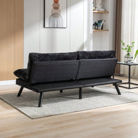 Compact Convertible Sofa Bed Loveseat Futon Couch with Adjustable Lounge and Removable Cushions Supports 500 LBS