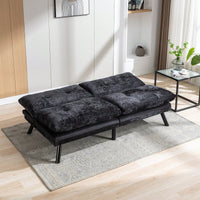 Compact Convertible Sofa Bed Loveseat Futon Couch with Adjustable Lounge and Removable Cushions Supports 500 LBS