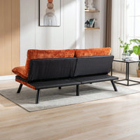 Compact Convertible Sofa Bed Loveseat Futon Couch with Adjustable Lounge and Removable Cushions Supports 500 LBS