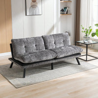 Compact Convertible Sofa Bed Loveseat Futon Couch with Adjustable Lounge and Removable Cushions Supports 500 LBS