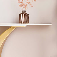 Elegant 47 Inch Modern Console Table with Sintered Stone Top and Adjustable Feet for Living Room Office Entryway