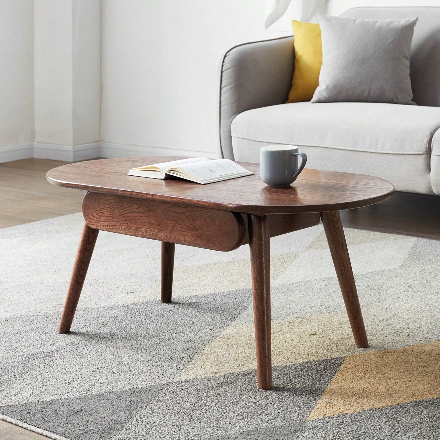 Solid Wood Coffee Table With Drawers - Versatile Center Table, Desk, Or Study Table For Living Room - Easy Assembly