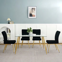 Set of 4 Teddy Wool Upholstered Dining Chairs with Gold Legs - Stylish Accent Chairs for Dining Room Living Room Bedroom Kitchen