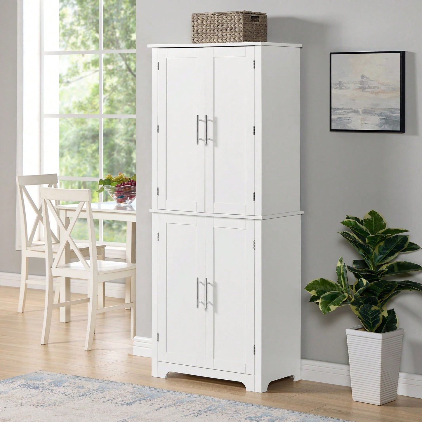 Versatile Freestanding Storage Cabinet with Adjustable Shelves for Kitchen, Living Room, Bathroom or Home Office