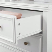 Spacious 5-Drawer Bedroom Dresser with Smooth Glide Metal Slides and Anti-Tip Safety Design for Clothes Storage