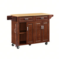 Mobile Kitchen Cart Island With Storage, Drop-Leaf Countertop, And Locking Wheels - Rolling Kitchen Island For Extra Counter & Prep Space