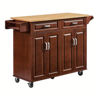 Mobile Kitchen Cart Island With Storage, Drop-Leaf Countertop, And Locking Wheels - Rolling Kitchen Island For Extra Counter & Prep Space