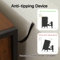 Rustic 7 Drawer Wood Dresser with Steel Frame 48 Inch Closet Organizer for Clothes and Accessories