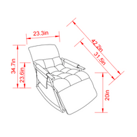 Adjustable Rocking Chair with Footrest Padded Lounge Chair High Back Soft Upholstered Glider for Living Room Bedroom Supports 300lbs