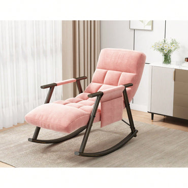 Adjustable Rocking Chair with Footrest Padded Lounge Chair High Back Soft Upholstered Glider for Living Room Bedroom Supports 300lbs