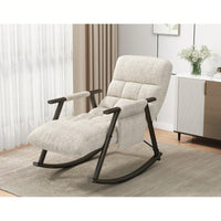 Adjustable Rocking Chair with Footrest Padded Lounge Chair High Back Soft Upholstered Glider for Living Room Bedroom Supports 300lbs