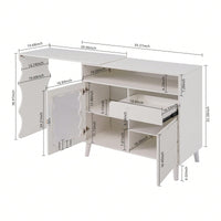 L-Shaped Corner Desk with Drawers and LED Lights Reversible Modern Workstation for Home Office 41 to 79 Inches