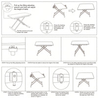 Versatile Adjustable Height Lift Table 18.3 to 29 Inches Foldable Modern Coffee Dining Office Desk Easy Assembly