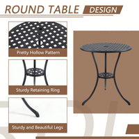 Stylish 3 Piece Cast Aluminum Bistro Set with Cushions for Outdoor Dining Umbrella Hole Ideal for Balcony Garden Lawn