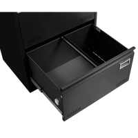 Heavy Duty Metal 2 Drawer Lateral File Cabinet with Lock for Legal Letter A4 Size Storage Black