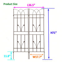 2 Pack Metal Garden Trellis 71" X 17.7" Rustproof Trellis For Climbing Plants Outdoor Flower Support