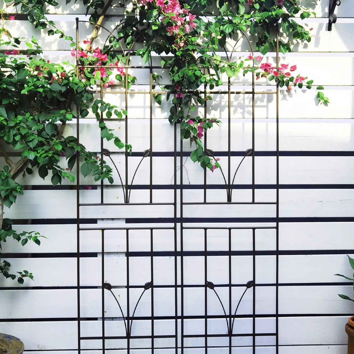 2 Pack Metal Garden Trellis 71" X 17.7" Rustproof Trellis For Climbing Plants Outdoor Flower Support