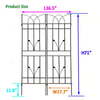 2 Pack Metal Garden Trellis 71" X 17.7" Rustproof Trellis For Climbing Plants Outdoor Flower Support