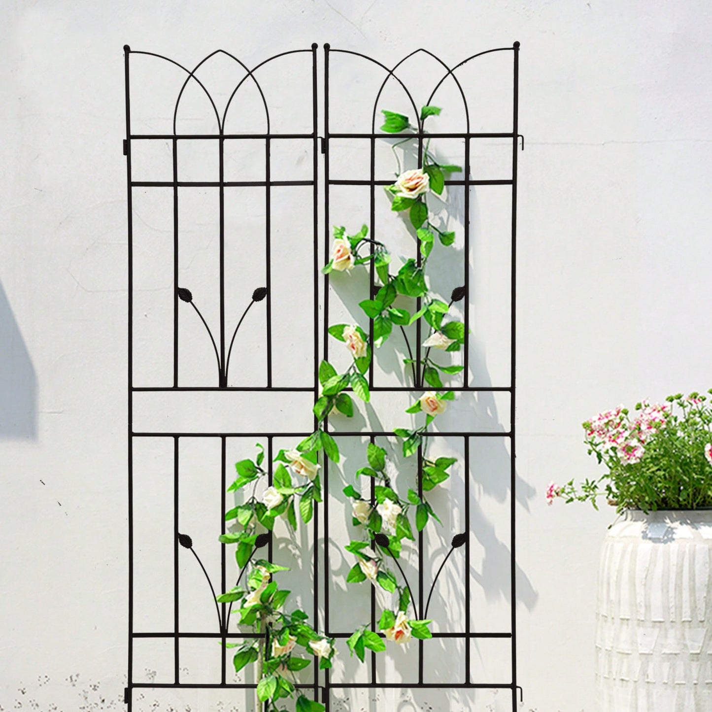 2 Pack Metal Garden Trellis 71" X 17.7" Rustproof Trellis For Climbing Plants Outdoor Flower Support