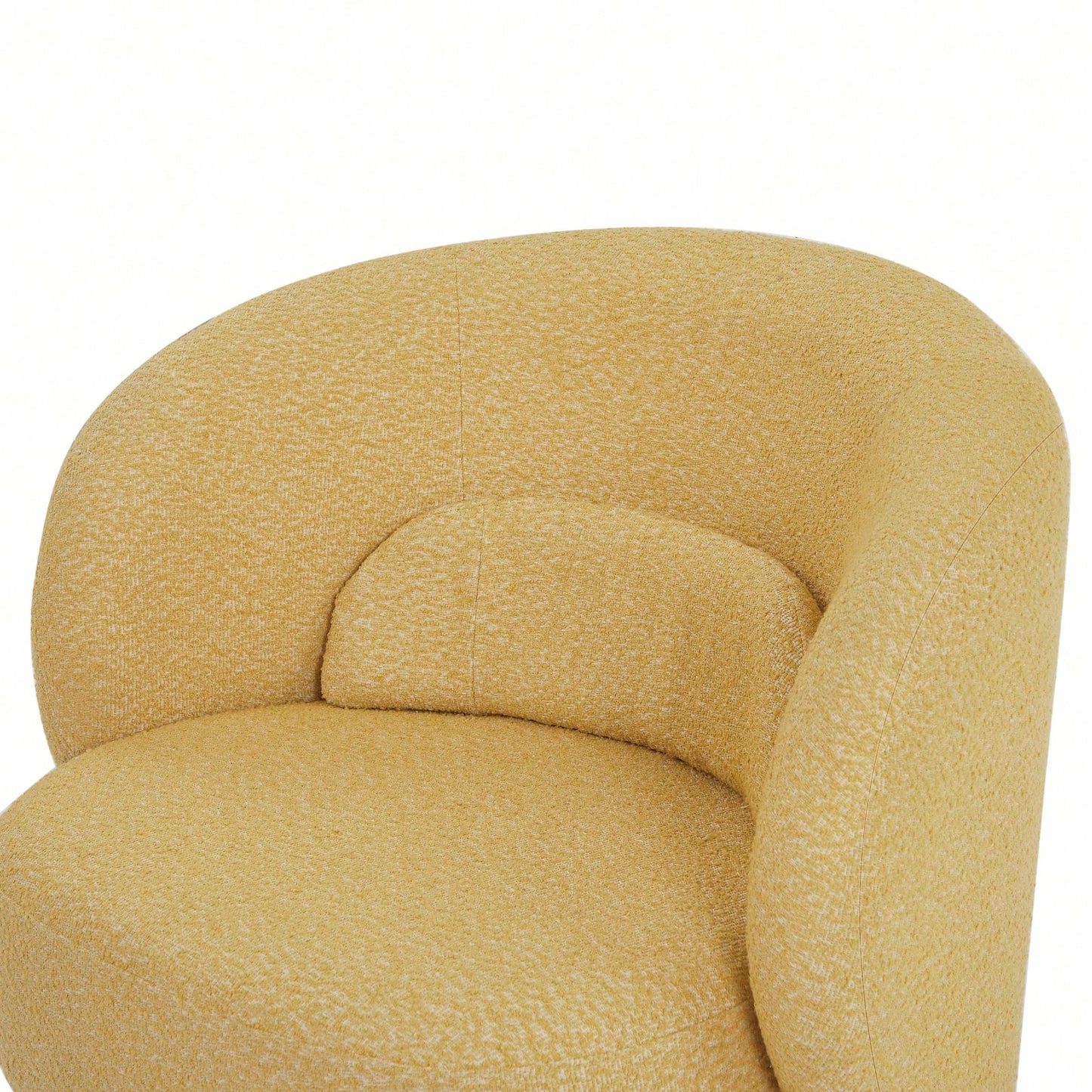 Yellow Swivel Sherpa Accent Chair with Pillows | Modern Barrel Chair for Living Room Bedroom or Office