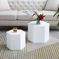 Mid-Century Modern Nesting Coffee Table Set of 2 Stackable End Tables for Living Room and Bedroom Easy Assembly