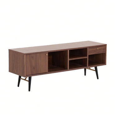 Mid-Century Modern TV Stand For TVs Up To 78 Inches, Low Profile Entertainment Center With Storage