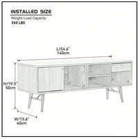 Mid-Century Modern TV Stand For TVs Up To 78 Inches, Low Profile Entertainment Center With Storage