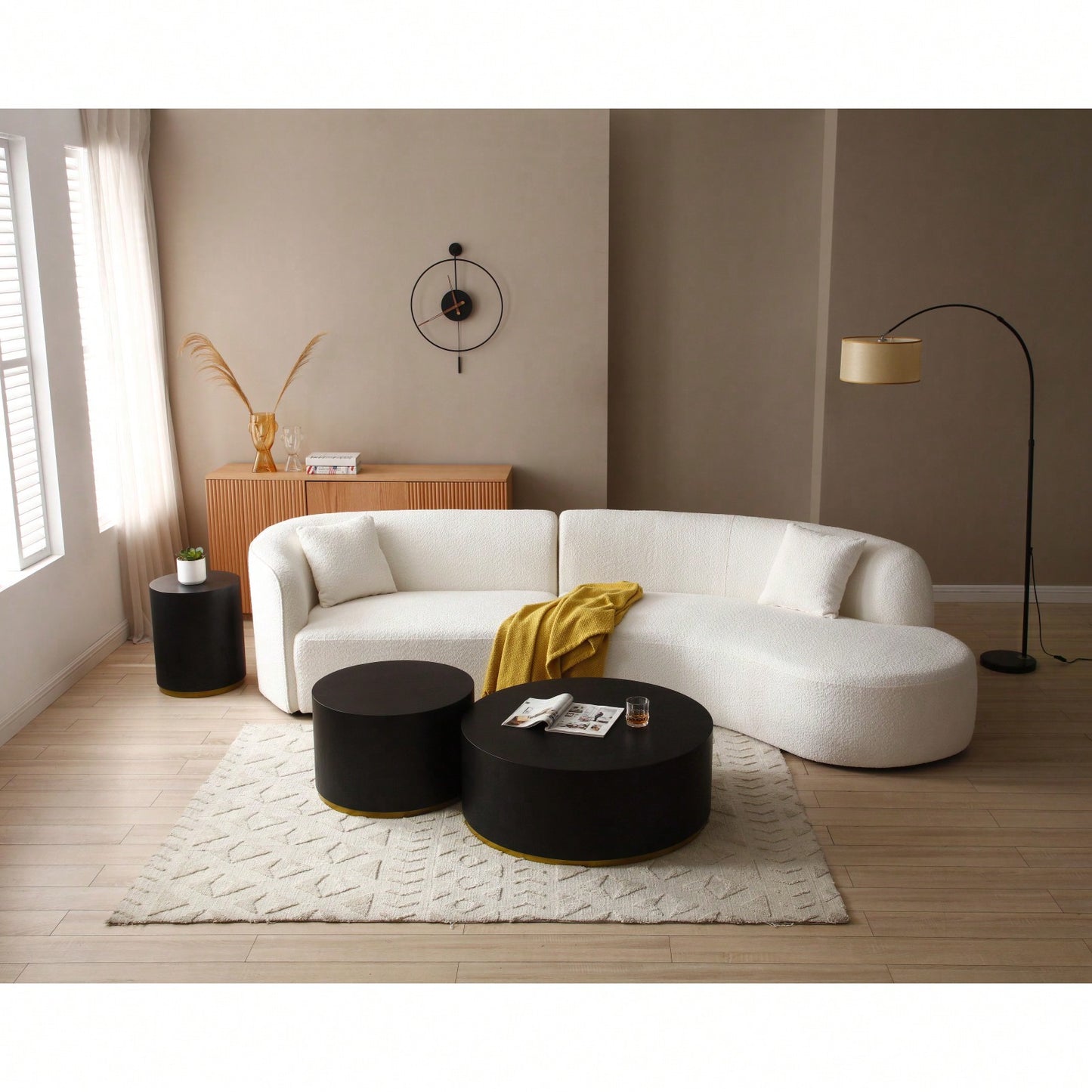 Stylish Black Round Coffee Table for Living Room and Bedroom Fully Assembled 15.75 Inch MDF Easy to Clean Perfect for Small Spaces