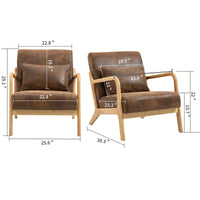 Upholstered Living Room Chairs With Waist Cushion, Reading Armchair For Bedroom Sunroom