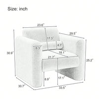 Stylish Accent Chair with Ottoman for Living Room Bedroom Office Soft Padded Armrests and Lumbar Support