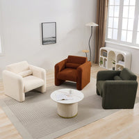 Stylish Accent Chair with Ottoman for Living Room Bedroom Office Soft Padded Armrests and Lumbar Support
