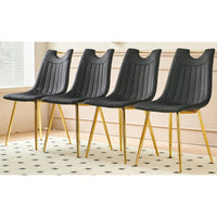 Modern Velvet Dining Chairs Set of 4 with Gold Legs Stylish Upholstered Seats for Living Room Bedroom Office Easy Assembly