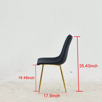 Modern Velvet Dining Chairs Set of 4 with Gold Legs Stylish Upholstered Seats for Living Room Bedroom Office Easy Assembly