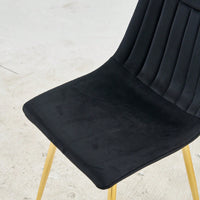 Modern Velvet Dining Chairs Set of 4 with Gold Legs Stylish Upholstered Seats for Living Room Bedroom Office Easy Assembly