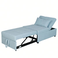 Versatile Folding Ottoman Sofa Bed - Space Saving Convertible Chair and Table for Small Spaces - Easy Assembly Green