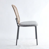 Set of 4 Stylish Black and Gray Accent Dining Chairs with Comfortable Backrest and Sturdy Metal Frame for Home and Kitchen