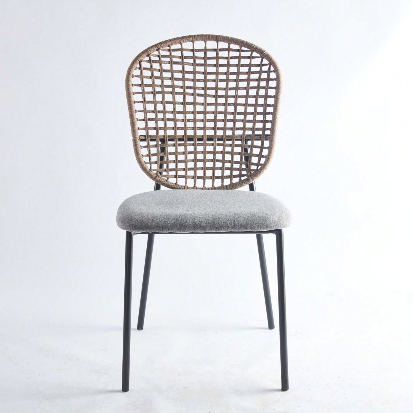 Set of 4 Stylish Black and Gray Accent Dining Chairs with Comfortable Backrest and Sturdy Metal Frame for Home and Kitchen