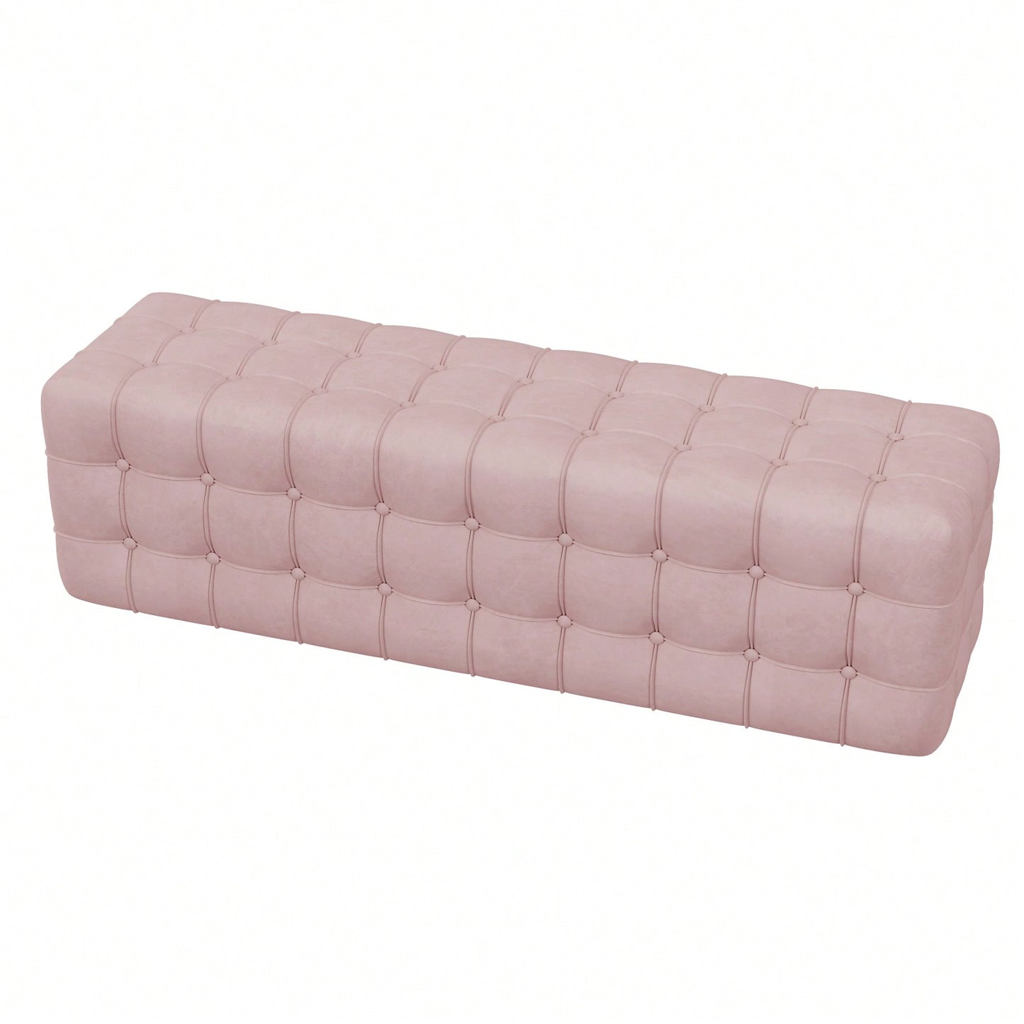 Luxurious Velvet Ottoman Footstool - Rectangular Upholstered Foot Rest For Bedroom, Living Room | Elegant Home Décor - No Assembly Required