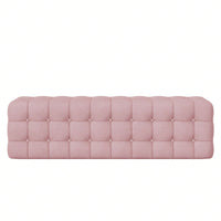 Luxurious Velvet Ottoman Footstool - Rectangular Upholstered Foot Rest For Bedroom, Living Room | Elegant Home Décor - No Assembly Required