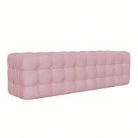 Luxurious Velvet Ottoman Footstool - Rectangular Upholstered Foot Rest For Bedroom, Living Room | Elegant Home Décor - No Assembly Required
