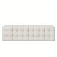 Luxurious Velvet Ottoman Footstool - Rectangular Upholstered Foot Rest For Bedroom, Living Room | Elegant Home Décor - No Assembly Required