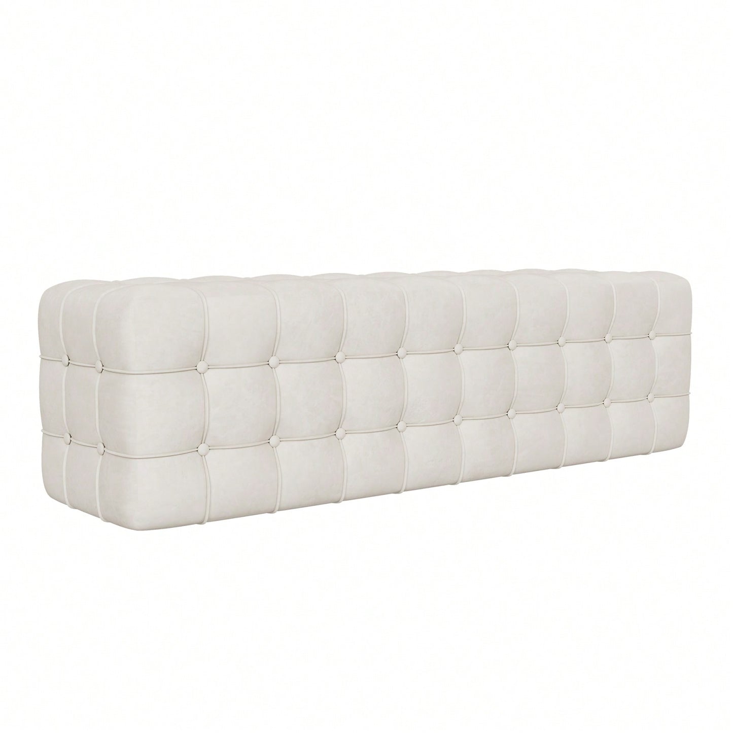 Luxurious Velvet Ottoman Footstool - Rectangular Upholstered Foot Rest For Bedroom, Living Room | Elegant Home Décor - No Assembly Required