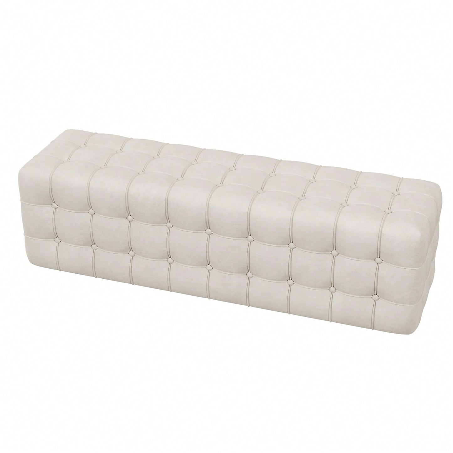 Luxurious Velvet Ottoman Footstool - Rectangular Upholstered Foot Rest For Bedroom, Living Room | Elegant Home Décor - No Assembly Required