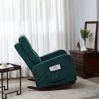 Modern High Back Accent Chair with Solid Wood Legs Comfortable Fabric Armchair for Living Room Bedroom Reading Supports 300lbs
