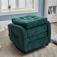 Modern High Back Accent Chair with Solid Wood Legs Comfortable Fabric Armchair for Living Room Bedroom Reading Supports 300lbs
