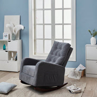 Modern High Back Accent Chair with Solid Wood Legs Comfortable Fabric Armchair for Living Room Bedroom Reading Supports 300lbs